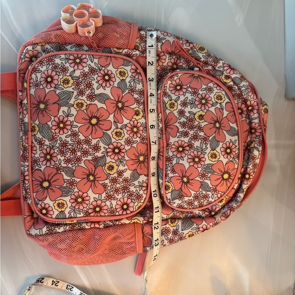 Cat and Jack NET Floral Pink Backpack with Pockets - Picture 10 of 10